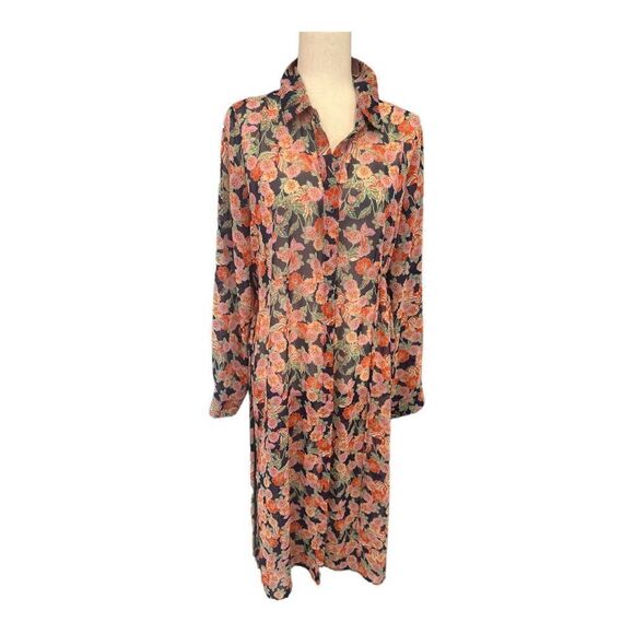 Sheer Floral Kimono Maxi - Picture 1 of 11